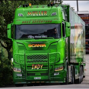 86881 - Scania NextGen 660S 4x2 reefer Muller - Indiana Jones /1:50 Tekno