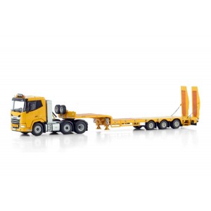 WSI04-2206 - DAF XF SL 6x2 semi-lowloader 3axle w/ramps - Yellow - Premium line /1:50 WSImodels