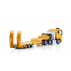 WSI04-2206 - DAF XF SL 6x2 semi-lowloader 3axle w/ramps - Yellow - Premium line /1:50 WSImodels