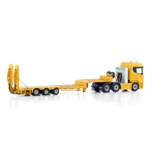 WSI04-2208 - Scania CR20N 6x2 semi-lowloader 3axle w/ramps - Yellow - Premium line /1:50 WSImodels