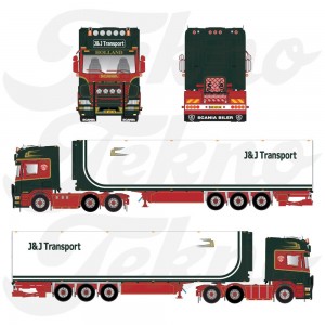 85486 - Scania serie4 Topline 164-480 6x2 frigo J&J Transport /1:50 Tekno