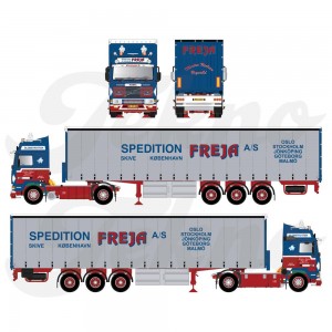 85451 - Volvo F12 Globetrotter 4x2 curtainside Morten Nielsen /1:50 Tekno