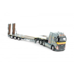 84087 - Volvo FH5 Globetrotter 6x2 100% elettrico + semi 3assi con rampe Friderici /1:50 TEKNO