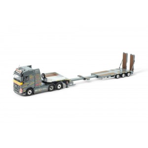 84087 - Volvo FH5 Globetrotter 6x2 100% elettrico + semi 3assi con rampe Friderici /1:50 TEKNO