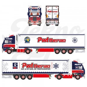 84950 - Scania 3-serie 4x2 reefer trailer Peter Wouters /1:50 Tekno