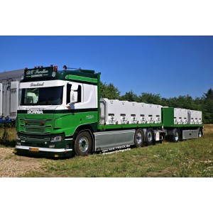 87702 - Scania Next Gen R530 autotreno trasporto ittico DK Forellen /1:50 Tekno