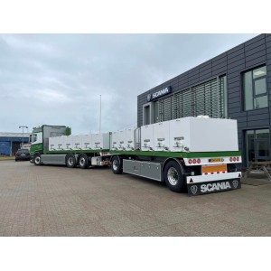 87702 - Scania Next Gen R530 autotreno trasporto ittico DK Forellen /1:50 Tekno