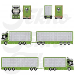 85935 - Scania NGS Highline autotreno trasporto bestiame Roine Helens /1:50 Tekno