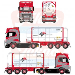 88436 - Scania S530 V8 4x2 tank-container 3axle SL Logistics /1:50 Tekno