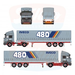 89946 - Iveco Turbostar 190.48 4x2 DEMO centinato 3assi /1:50 Tekno