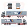 89946 - Iveco Turbostar 190.48 4x2 DEMO curtainside trailer 3axle /1:50 Tekno