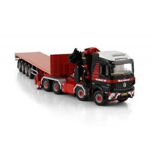 [410320] MAMMOET MB Arocs MP4 2.3mt compact-space 8x4 flatbed trailer 4axle Palfinger PK92002-SH + jib /1:50 WSImodels