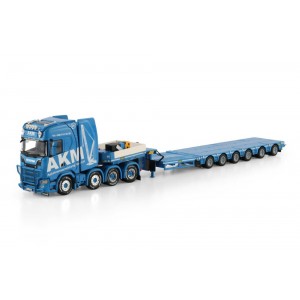 WSI01-4886 - Scania CS20H 8x4 lowloader 6axle AKM Autokranvermietung GmbH /1:50 WSImodels