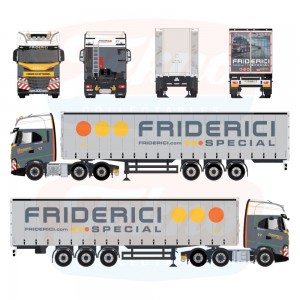 90415 - Iveco S-Way 6x2 curtainside Friderici /1:50 Tekno
