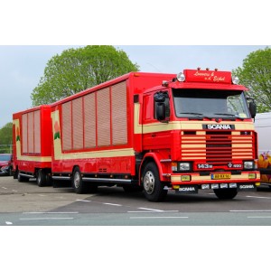 89391 - Scania 143-450 4x2 combi long-distance lorry Fleurs van den Eijkel /1:50 Tekno