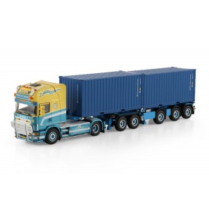 WSI01-4740 - Scania serie4 Topline 4x2 2connect-combi 2x20ft container John v.d. Made /1:50 WSImodels