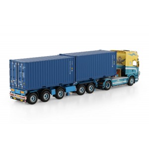 WSI01-4740 - Scania serie4 Topline 4x2 2connect-combi 2x20ft container John v.d. Made /1:50 WSImodels