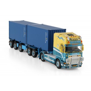 WSI01-4740 - Scania serie4 Topline 4x2 2connect-combi 2x20ft container John v.d. Made /1:50 WSImodels