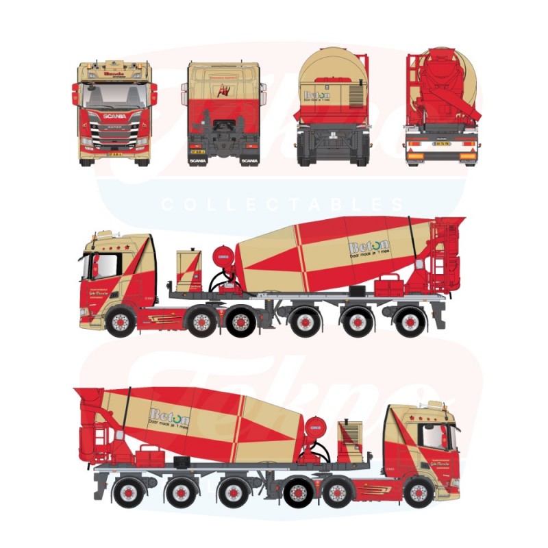 89965 - Scania NGR 6x2 autobetoniera Mussche Transport /1:50 Tekno