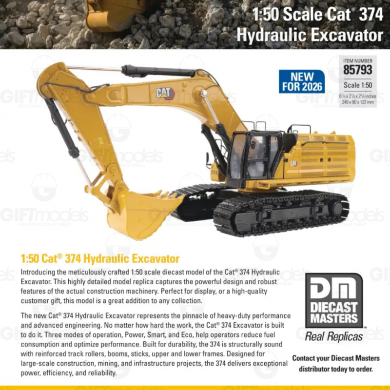 DM85793 - Caterpillar 374 escavatore cingolato /1:50 Diecast Masters