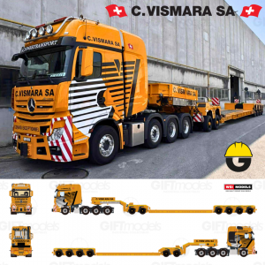 WSI02-3963 - MB Actros MP4 SLT Gigaspace 8x4 lowloader dolly 2+4axle C.Vismara SA /1:50 WSImodels