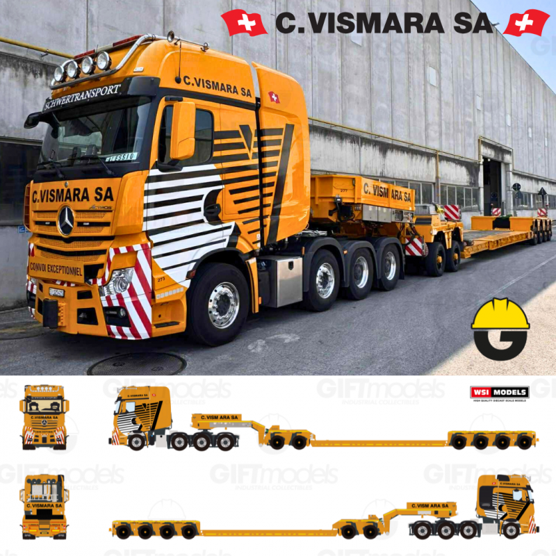 WSI02-3963 - MB Actros MP4 SLT Gigaspace 8x4 lowloader dolly 2+4axle C.Vismara SA /1:50 WSImodels