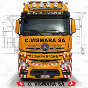 WSI02-3963 - MB Actros MP4 SLT Gigaspace 8x4 lowloader dolly 2+4axle C.Vismara SA /1:50 WSImodels