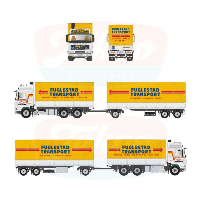 87537 - Volvo F12 Globetrotter combi Fuglestad /1:50 Tekno