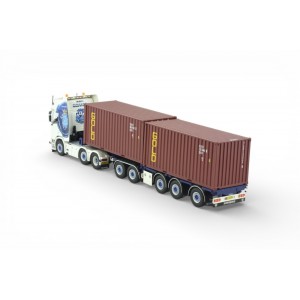 88978 - Scania NGR-530 5axle flexitrailer 2x20ft container Sneepels /1:50 Tekno