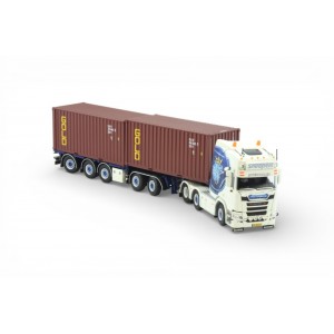 88978 - Scania NGR-530 5axle flexitrailer 2x20ft container Sneepels /1:50 Tekno
