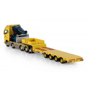 WSI01-4862 - Volvo FH5 Globetrotter 8x4 semi-lowloader 4axle w/ramps Fassi 1300+jib MCT Craning /1:50 WSImodels