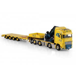 WSI01-4862 - Volvo FH5 Globetrotter 8x4 semi-lowloader 4axle w/ramps Fassi 1300+jib MCT Craning /1:50 WSImodels