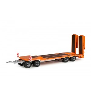98033/01 - SCHWARZMÜLLER low loader trailer 4-axle with ramps ORANGE /1:50 Conrad