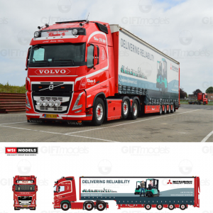 WSI01-5133 - Volvo FH5 Globetrotter XL 6x2 semi-curtain with ramps Kloster A/S  /1:50 WSImodels