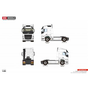 WSI03-2059 - Volvo FH5 my24 Globetrotter 4X2 - white line /1:50 WSImodels
