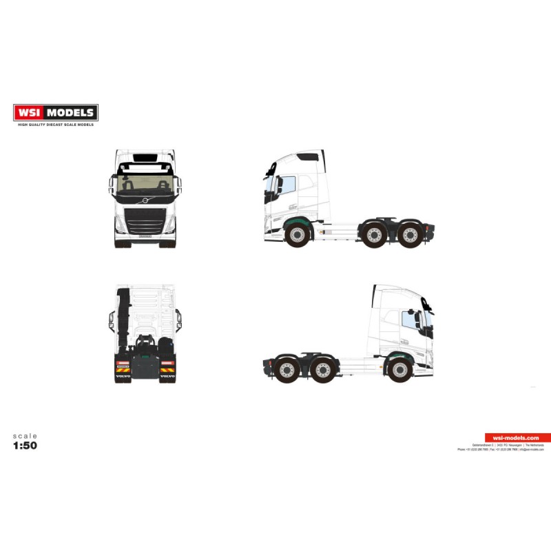 WSI03-2060 - Volvo FH5 my24 Globetrotter XL 6X2 - white line /1:50 WSImodels