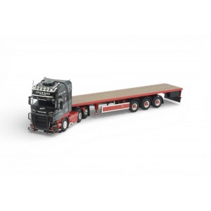 89577 - Scania R-serie Topline 6x2 flat-trailer 3axle Holridge /1:50 Tekno