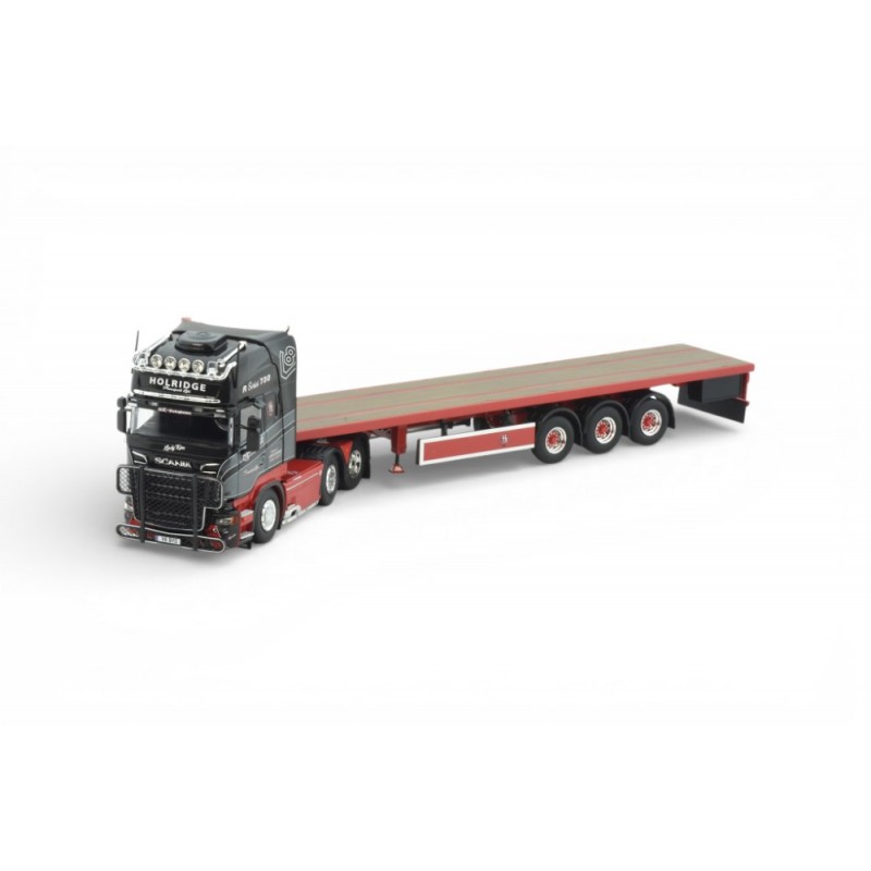 89577 - Scania R-serie Topline 6x2 flat-trailer 3axle Holridge /1:50 Tekno