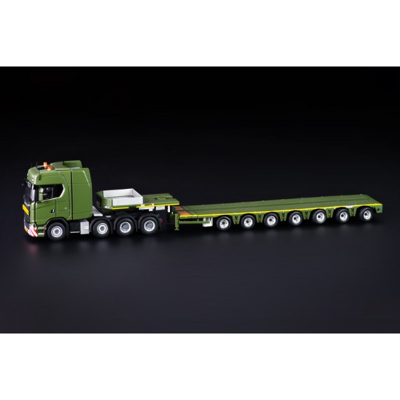 33-0217 - Scania S Highline 8x4 Nooteboom MCO 7axle - green serie /1:50 IMCmodels