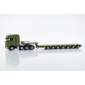 33-0217 - Scania S Highline 8x4 Nooteboom MCO 7axle - green serie /1:50 IMCmodels