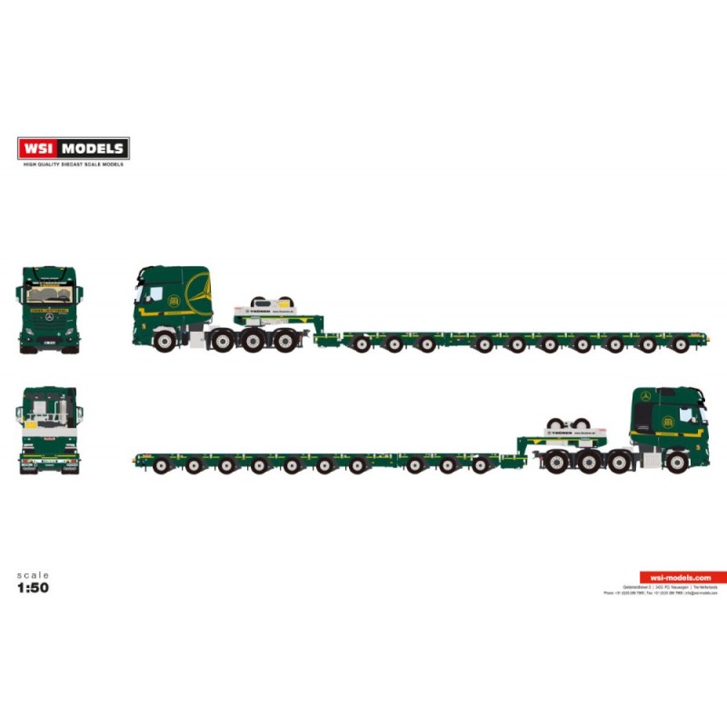 WSI01-5225 - MB Actros MP5 SLT Gigaspace 8x4 manoovr 3+7axle Dolly Thömen /1:50 WSImodels