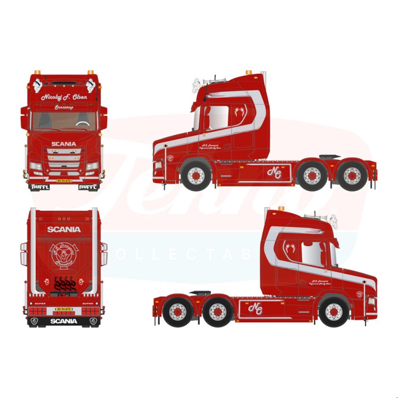 90040 - Scania Tuft R Highline 6x2 Nicolaj F. Olsen /1:50 Tekno