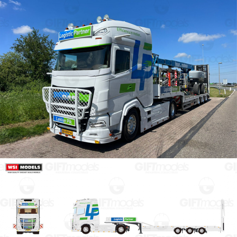 WSI01-5076 - DAF XG+ 4x2 3axle lowloader with ramps Logistic Partner /1:50 WSImodels