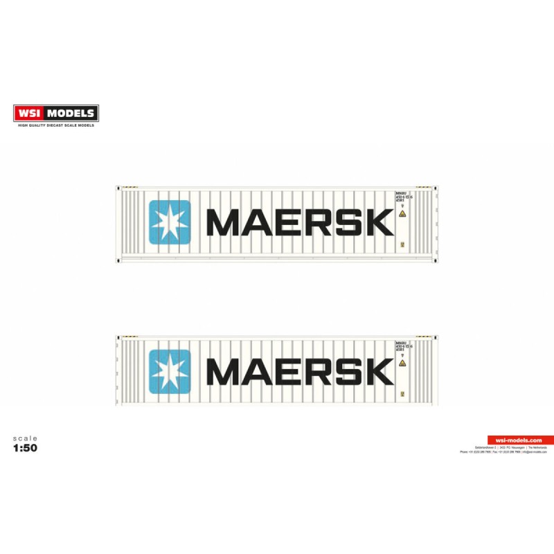 WSI04-2262 - Maersk reefer container 40ft Star Cool /1:50 WSImodels