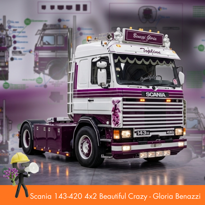 WSI02-3979 - Scania serie3 143-420 4x2 Beautiful Crazy - Gloria Benazzi /1:50 WSImodels