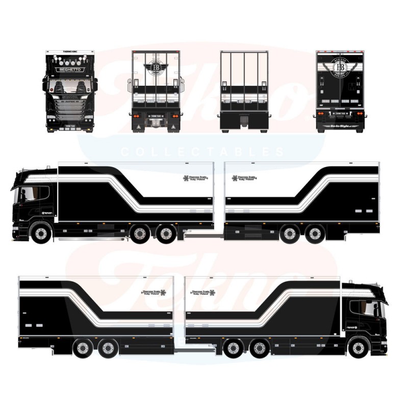 90340 - Scania R Streamline Topline autotreno biga Beghetto /1:50 Tekno