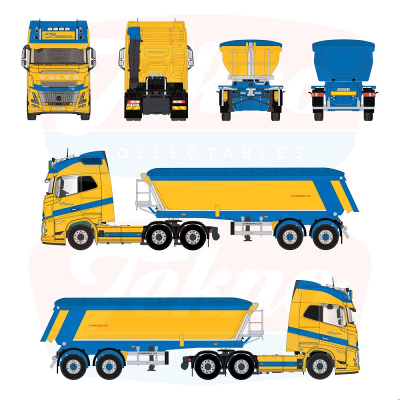 91851 - Volvo FH Aero Globetrotter 6x4 vasca ribaltabile De Paola /1:50 Tekno