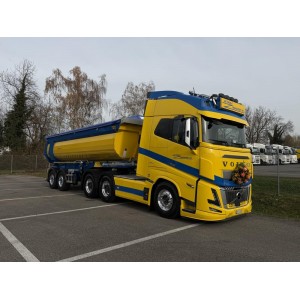 91851 - Volvo FH Aero Globetrotter 6x4 tipper trailer De Paola /1:50 Tekno