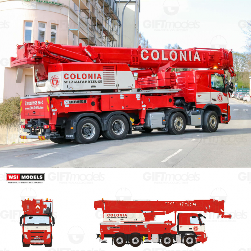 WSI51-2200 - Volvo FMB cabina bassa 8x4 autogru Liebherr LTF1060-4.1 Colonia /1:50 WSImodels