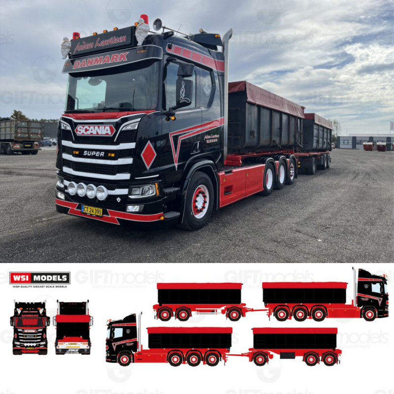 WSI01-5185 - Scania CR20N 8x4 combi cable lift 2x 15m3 container Anders Lauritzen /1:50 WSImodels
